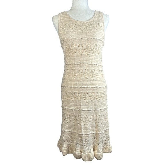 NEW Lucky Brand Crochet Knit Tank Dress Medium Feminine Lightweight FLAW - Picture 4 of 11